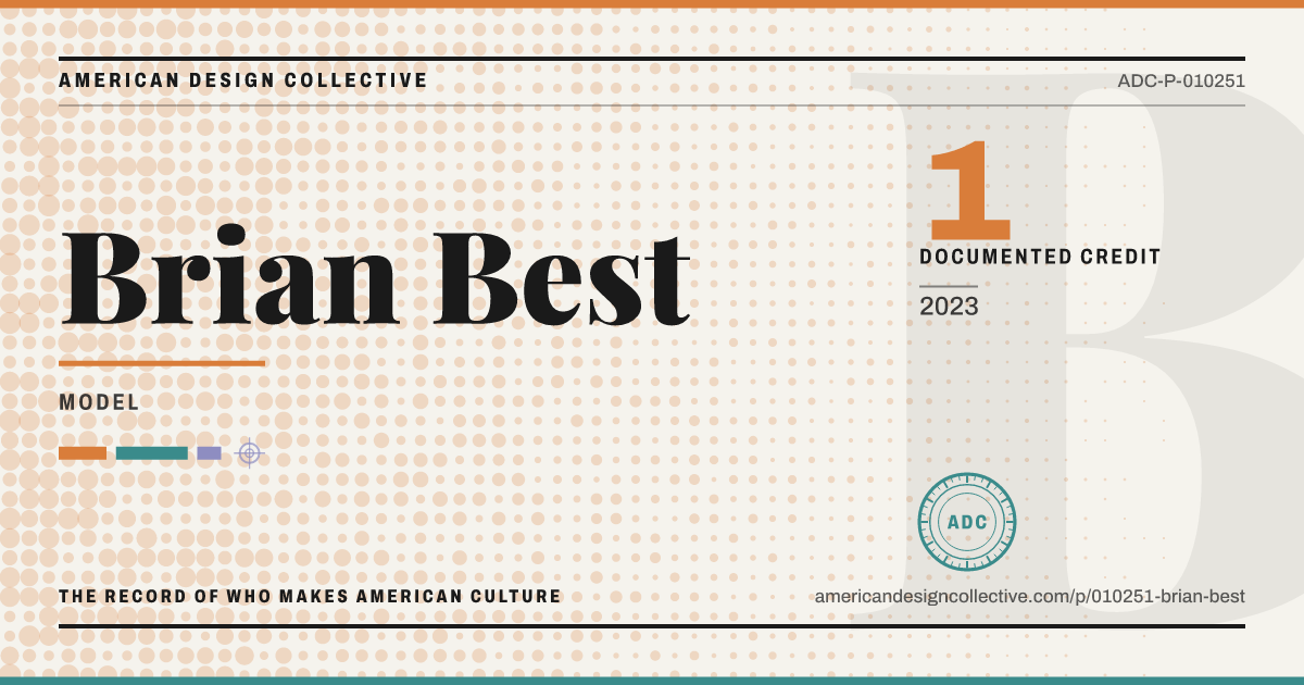 Registry card for Brian Best: the ADC seal, Brian Best, and how much is on record.