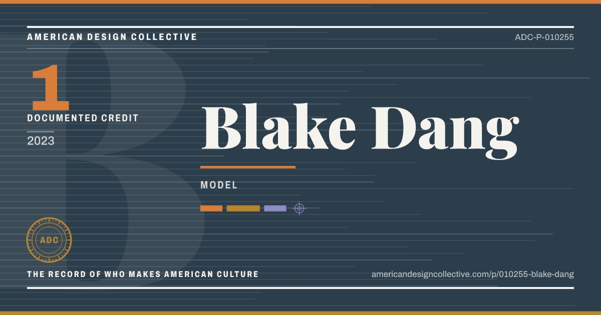 Registry card for Blake Dang: the ADC seal, Blake Dang, and how much is on record.