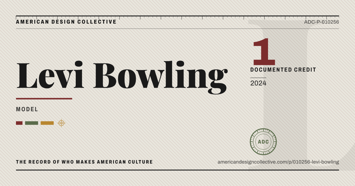 Registry card for Levi Bowling: the ADC seal, Levi Bowling, and how much is on record.