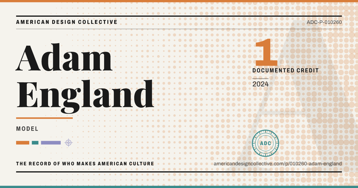Registry card for Adam England: the ADC seal, Adam England, and how much is on record.