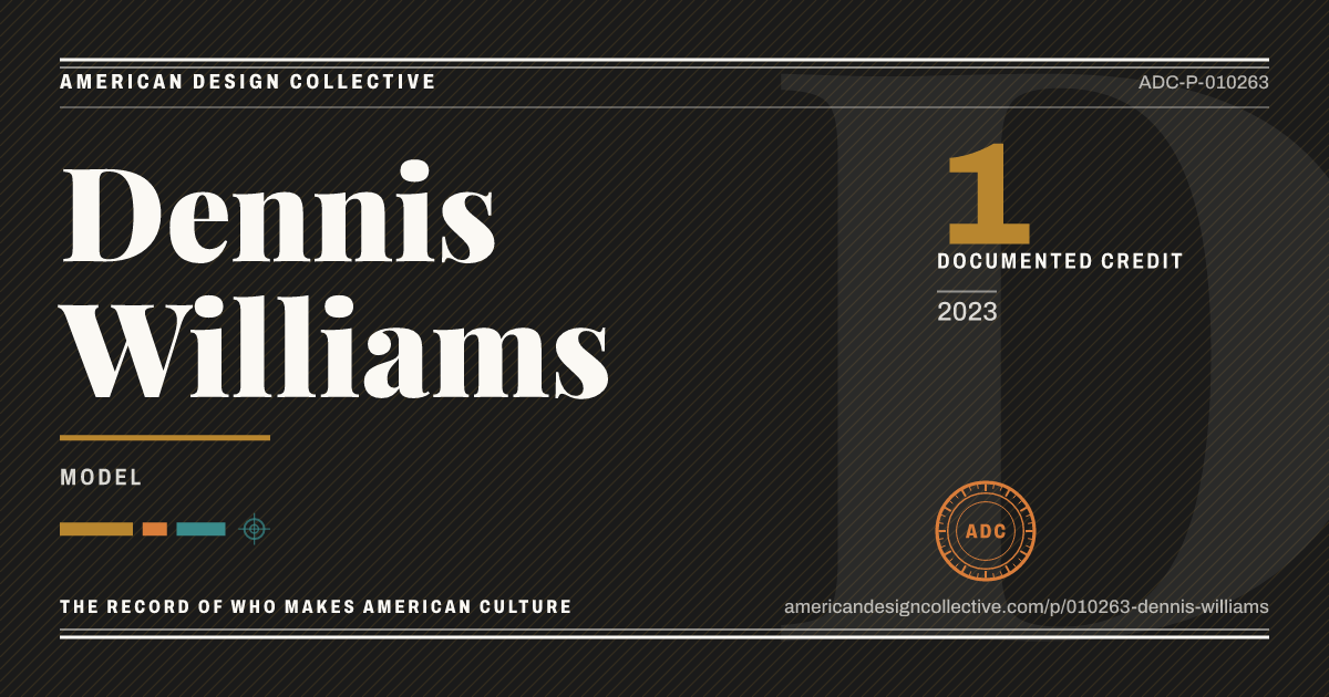 Registry card for Dennis Williams: the ADC seal, Dennis Williams, and how much is on record.