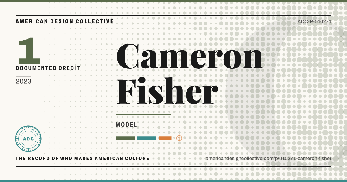 Registry card for Cameron Fisher: the ADC seal, Cameron Fisher, and how much is on record.