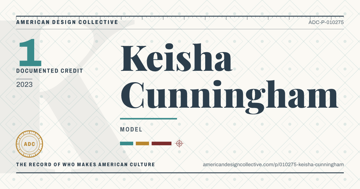 Registry card for Keisha Cunningham: the ADC seal, Keisha Cunningham, and how much is on record.