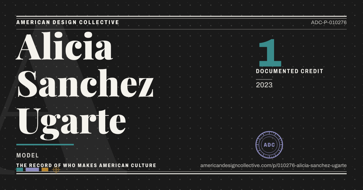 Registry card for Alicia Sanchez Ugarte: the ADC seal, Alicia Sanchez Ugarte, and how much is on record.
