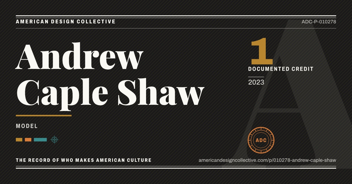 Registry card for Andrew Caple Shaw: the ADC seal, Andrew Caple Shaw, and how much is on record.