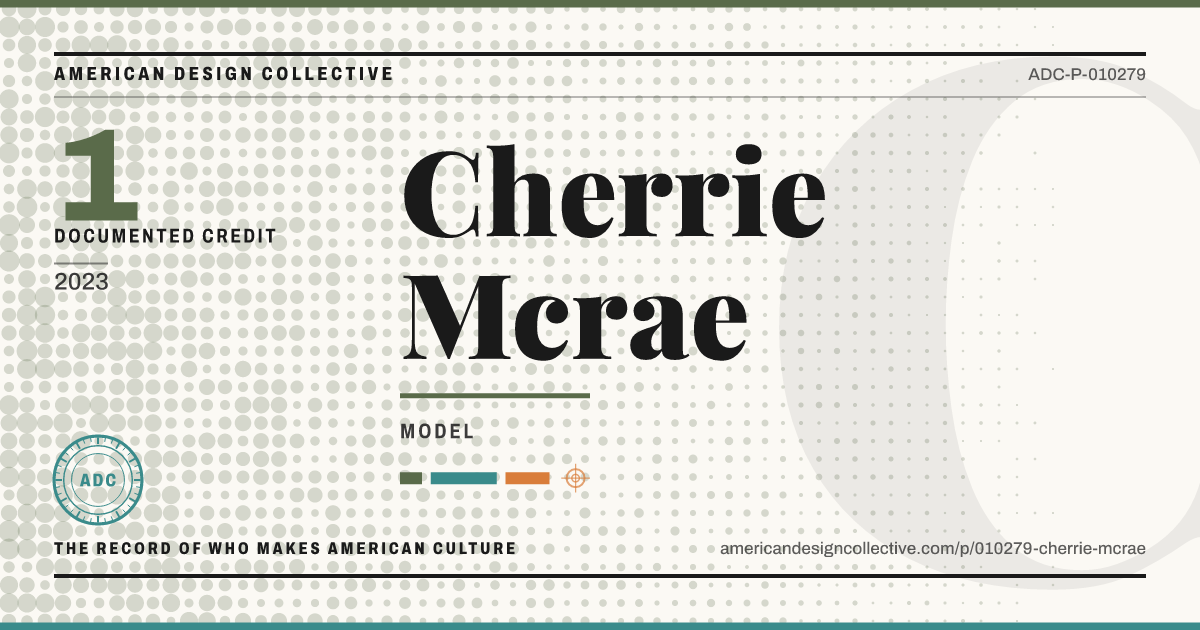 Registry card for Cherrie Mcrae: the ADC seal, Cherrie Mcrae, and how much is on record.