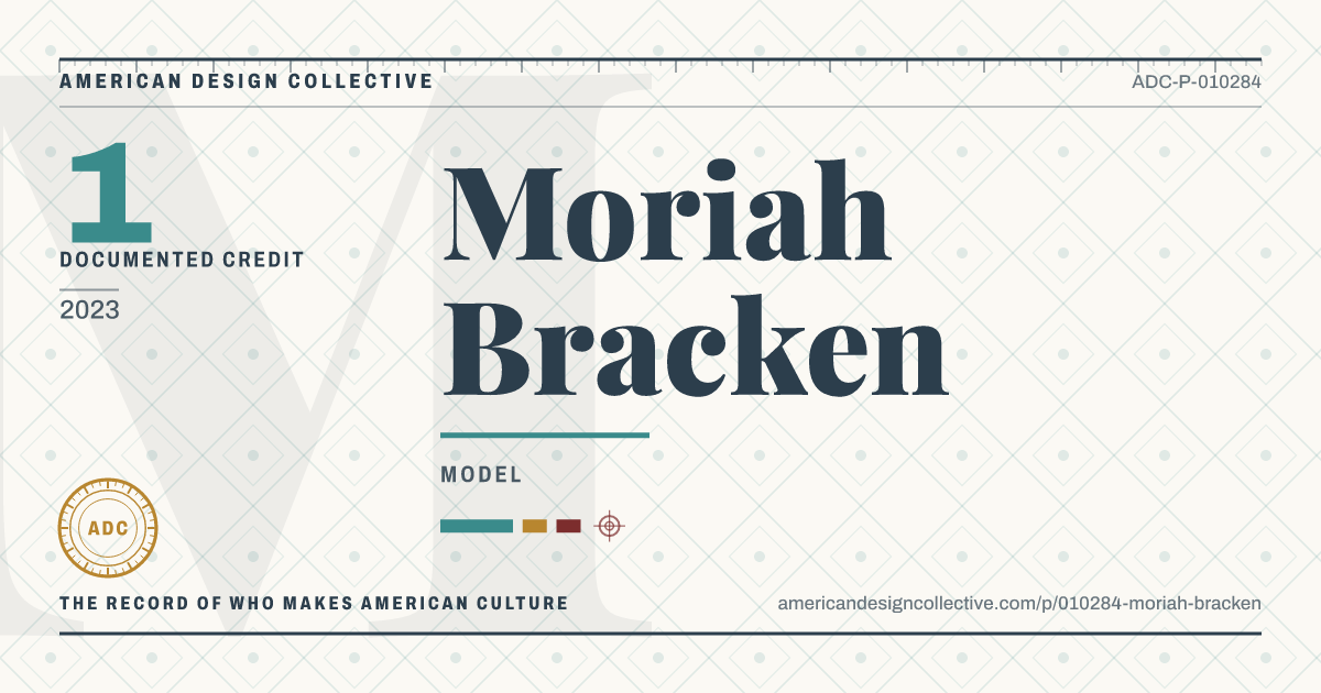 Registry card for Moriah Bracken: the ADC seal, Moriah Bracken, and how much is on record.