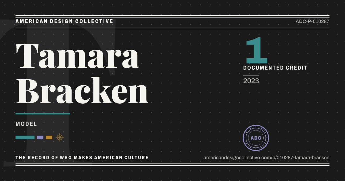 Registry card for Tamara Bracken: the ADC seal, Tamara Bracken, and how much is on record.