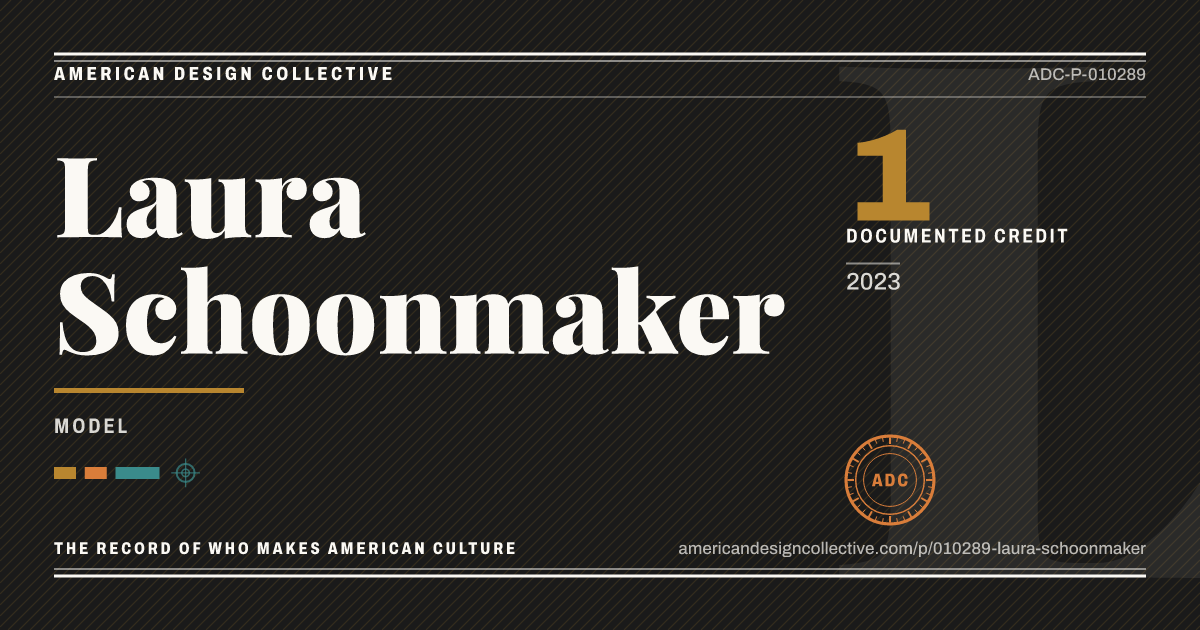 Registry card for Laura Schoonmaker: the ADC seal, Laura Schoonmaker, and how much is on record.