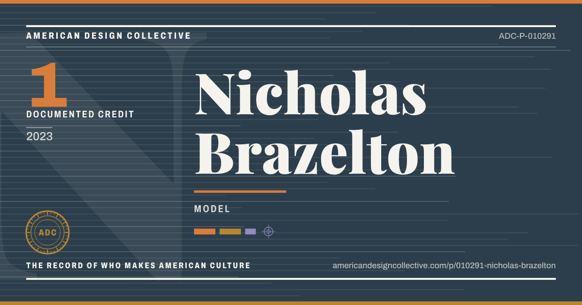 Registry card for Nicholas Brazelton: the ADC seal, Nicholas Brazelton, and how much is on record.