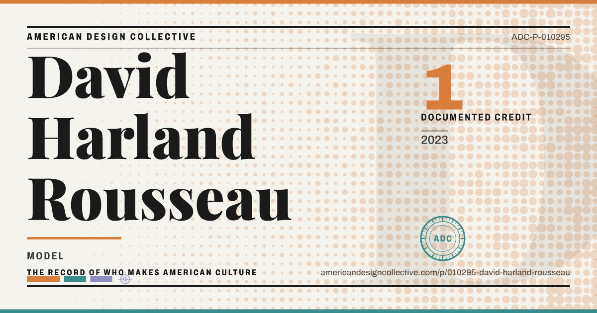Registry card for David Harland Rousseau: the ADC seal, David Harland Rousseau, and how much is on record.