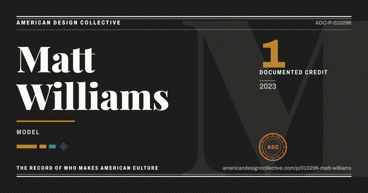 Registry card for Matt Williams: the ADC seal, Matt Williams, and how much is on record.