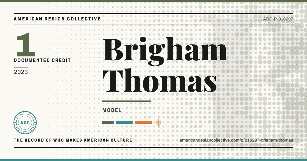 Registry card for Brigham Thomas: the ADC seal, Brigham Thomas, and how much is on record.