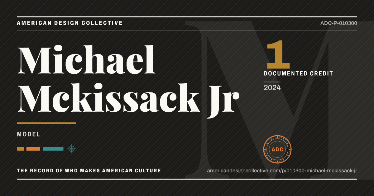 Registry card for Michael Mckissack Jr: the ADC seal, Michael Mckissack Jr, and how much is on record.
