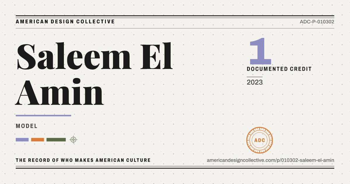 Registry card for Saleem El Amin: the ADC seal, Saleem El Amin, and how much is on record.