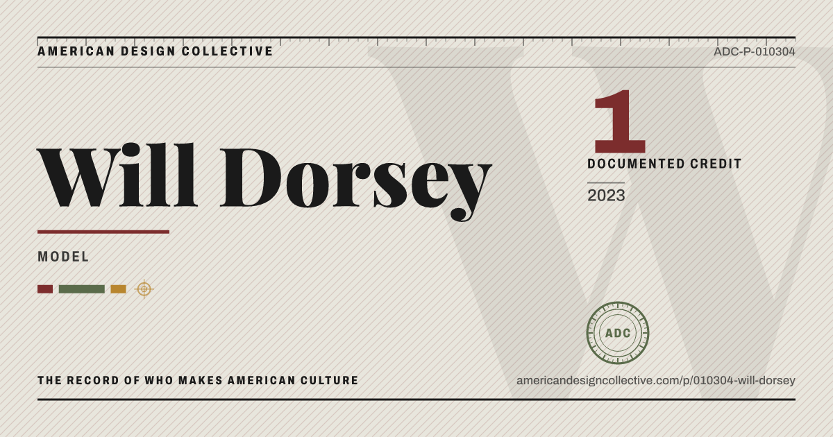 Registry card for Will Dorsey: the ADC seal, Will Dorsey, and how much is on record.