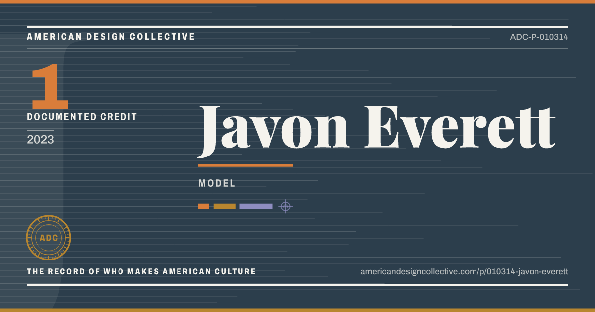 Registry card for Javon Everett: the ADC seal, Javon Everett, and how much is on record.