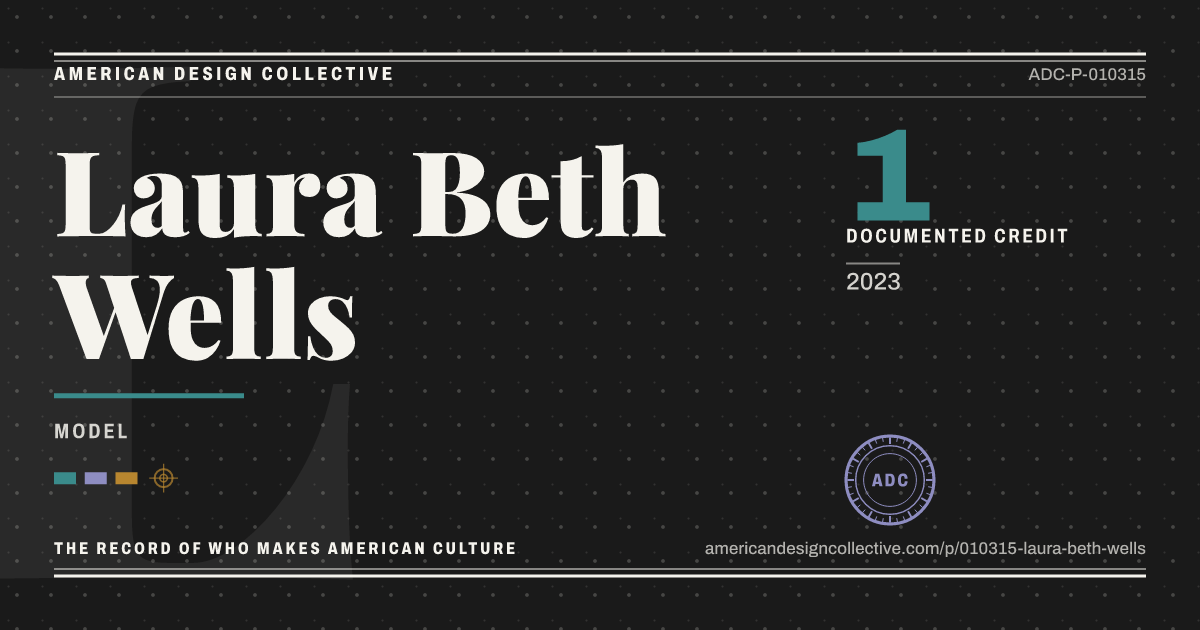 Registry card for Laura Beth Wells: the ADC seal, Laura Beth Wells, and how much is on record.