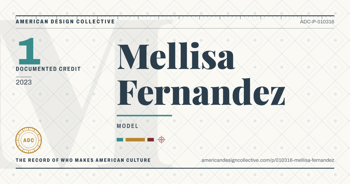 Registry card for Mellisa Fernandez: the ADC seal, Mellisa Fernandez, and how much is on record.