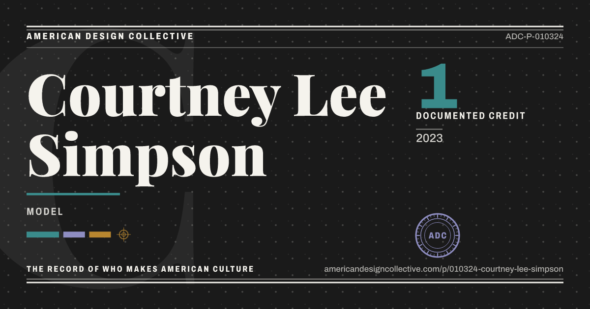 Registry card for Courtney Lee Simpson: the ADC seal, Courtney Lee Simpson, and how much is on record.