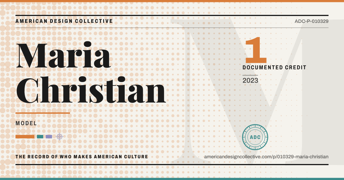 Registry card for Maria Christian: the ADC seal, Maria Christian, and how much is on record.