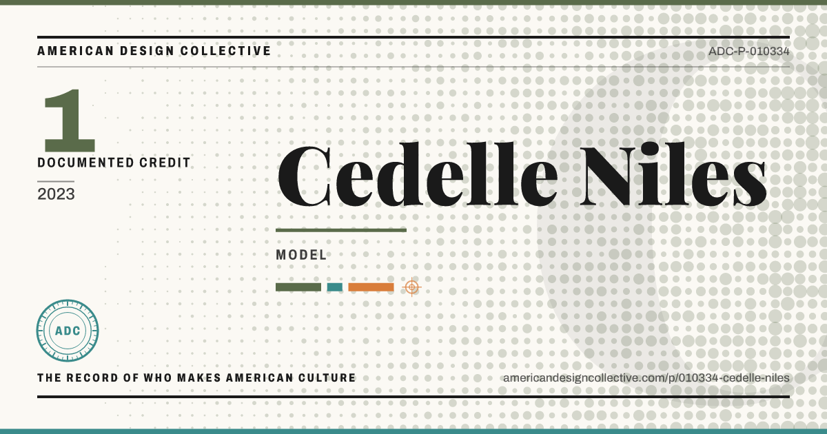 Registry card for Cedelle Niles: the ADC seal, Cedelle Niles, and how much is on record.