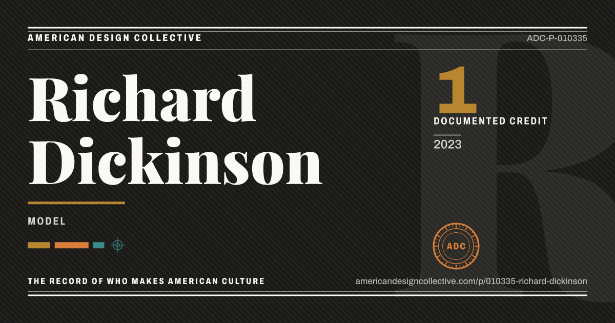 Registry card for Richard Dickinson: the ADC seal, Richard Dickinson, and how much is on record.