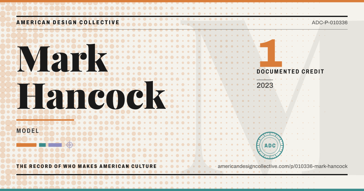 Registry card for Mark Hancock: the ADC seal, Mark Hancock, and how much is on record.