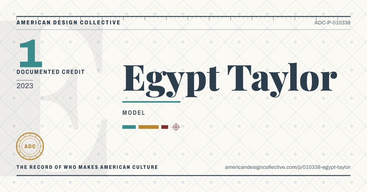 Registry card for Egypt Taylor: the ADC seal, Egypt Taylor, and how much is on record.
