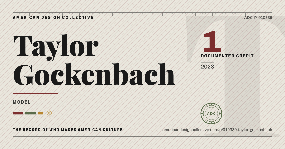 Registry card for Taylor Gockenbach: the ADC seal, Taylor Gockenbach, and how much is on record.