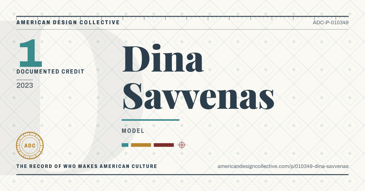 Registry card for Dina Savvenas: the ADC seal, Dina Savvenas, and how much is on record.