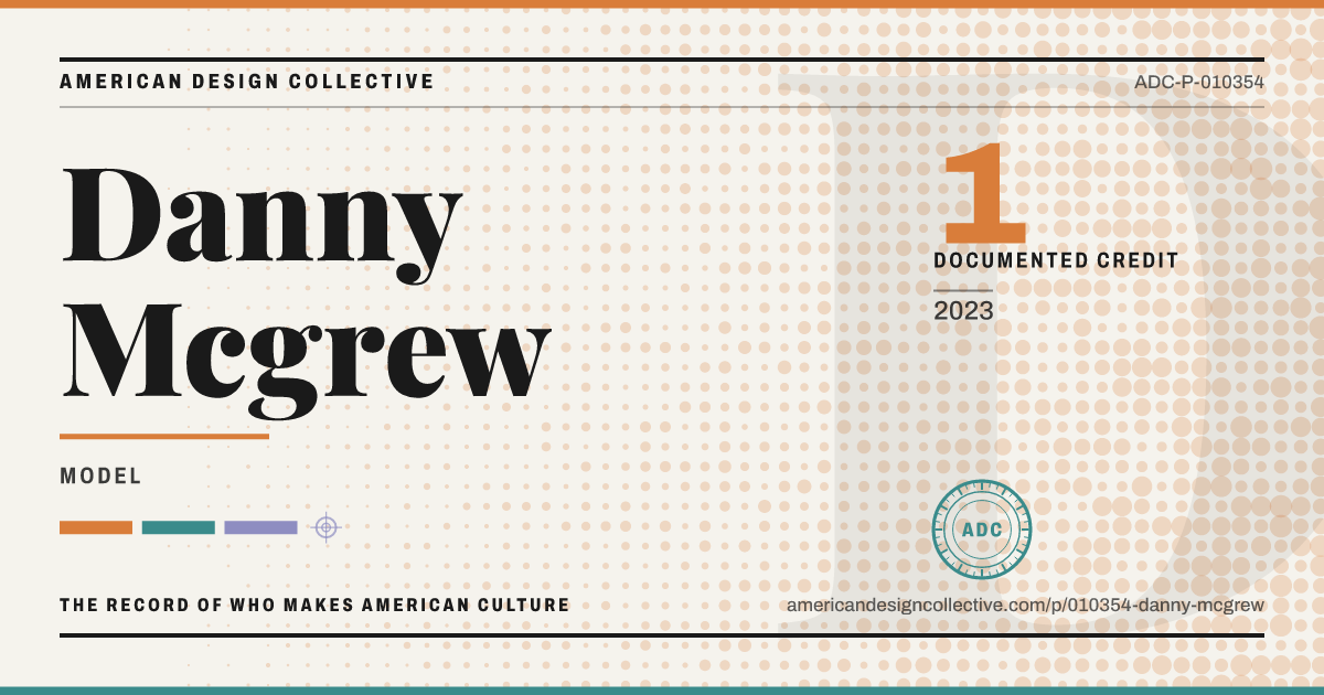 Registry card for Danny Mcgrew: the ADC seal, Danny Mcgrew, and how much is on record.