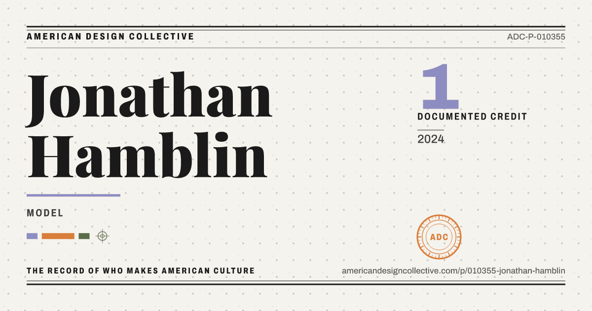 Registry card for Jonathan Hamblin: the ADC seal, Jonathan Hamblin, and how much is on record.