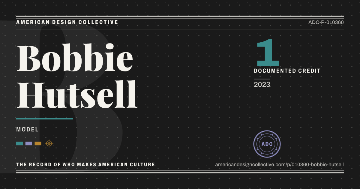 Registry card for Bobbie Hutsell: the ADC seal, Bobbie Hutsell, and how much is on record.