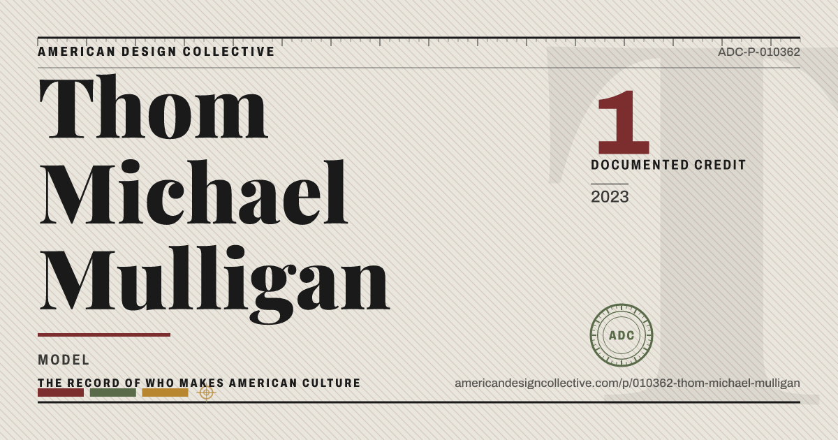 Registry card for Thom Michael Mulligan: the ADC seal, Thom Michael Mulligan, and how much is on record.