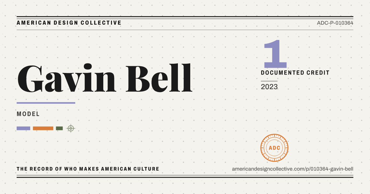 Registry card for Gavin Bell: the ADC seal, Gavin Bell, and how much is on record.