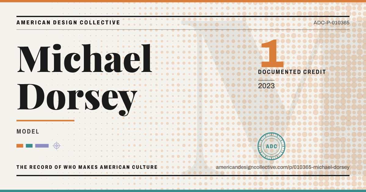 Registry card for Michael Dorsey: the ADC seal, Michael Dorsey, and how much is on record.