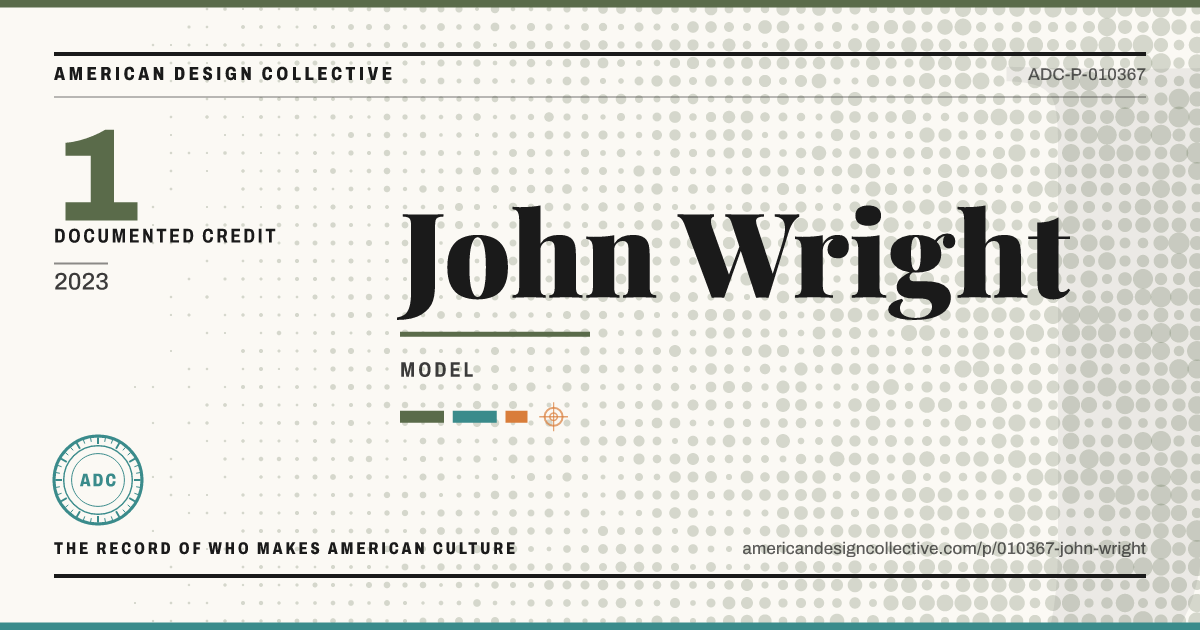 Registry card for John Wright: the ADC seal, John Wright, and how much is on record.