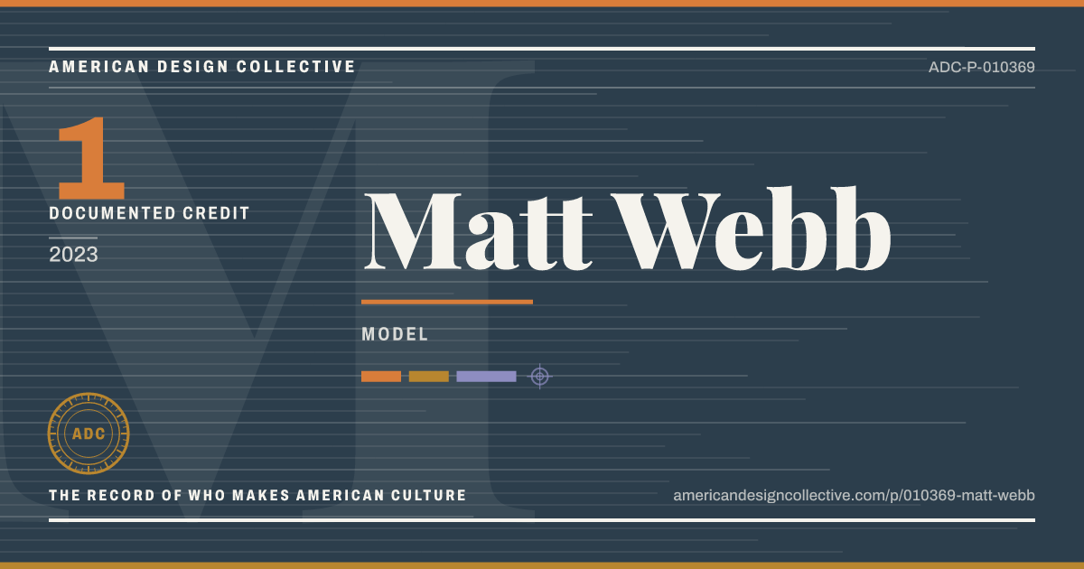 Registry card for Matt Webb: the ADC seal, Matt Webb, and how much is on record.