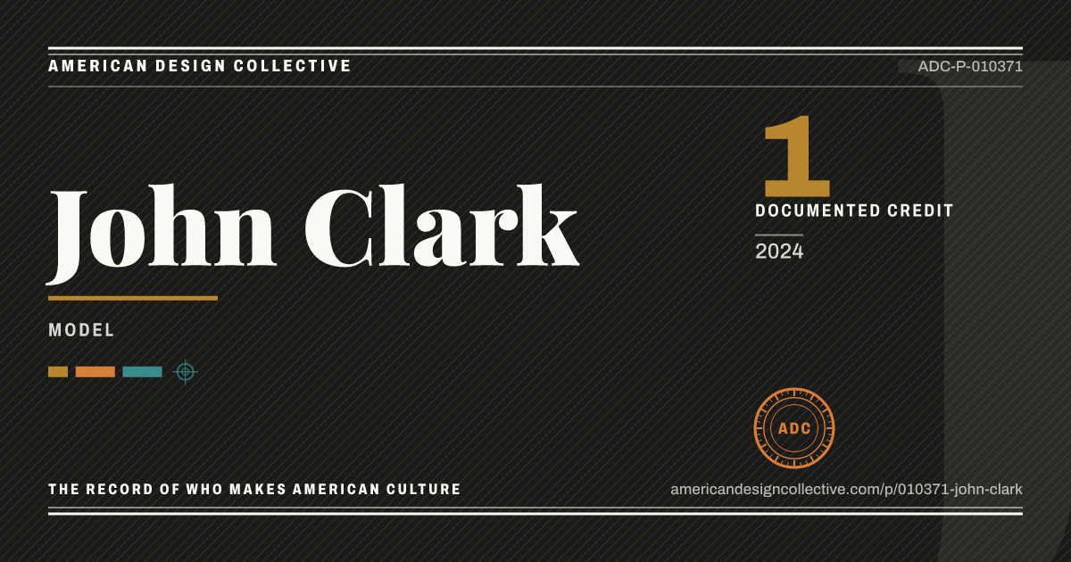 Registry card for John Clark: the ADC seal, John Clark, and how much is on record.