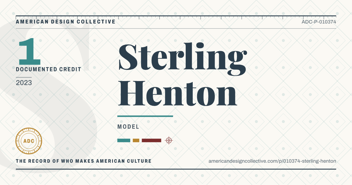 Registry card for Sterling Henton: the ADC seal, Sterling Henton, and how much is on record.