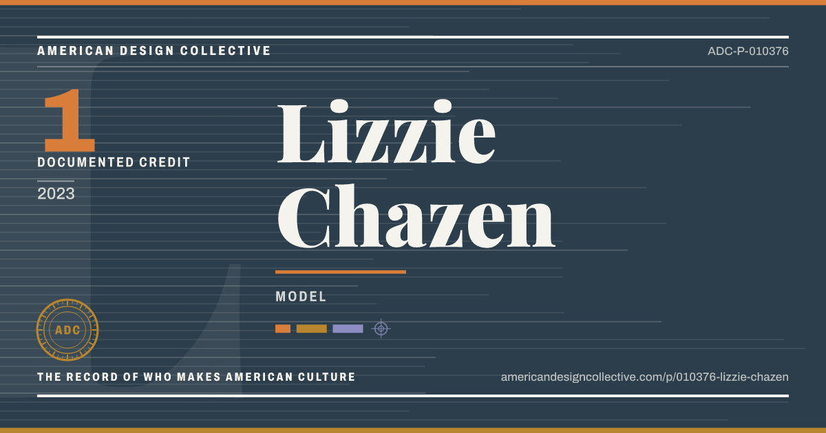 Registry card for Lizzie Chazen: the ADC seal, Lizzie Chazen, and how much is on record.