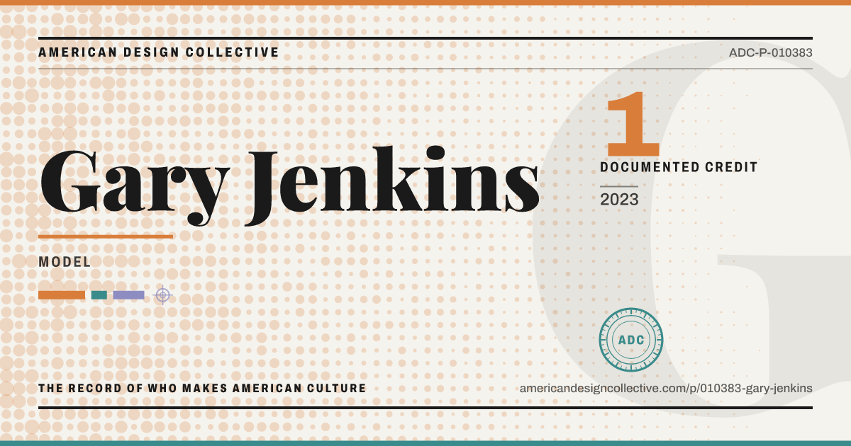Registry card for Gary Jenkins: the ADC seal, Gary Jenkins, and how much is on record.