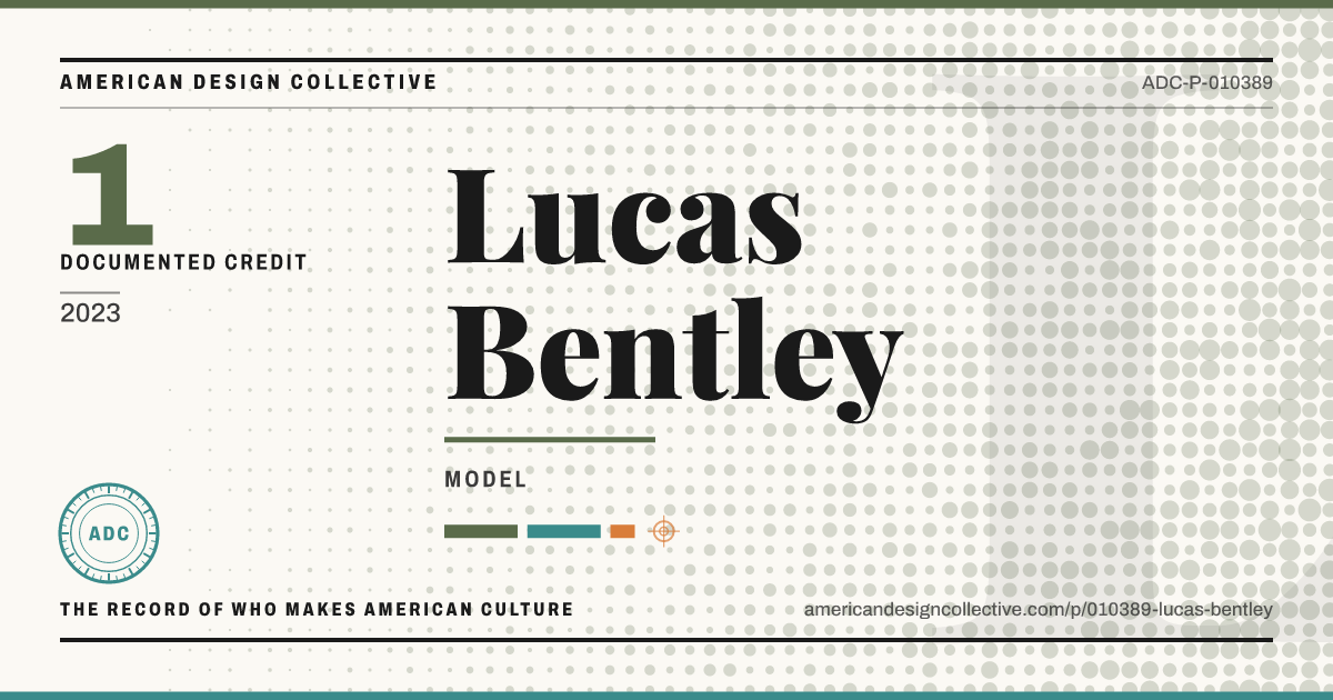 Registry card for Lucas Bentley: the ADC seal, Lucas Bentley, and how much is on record.
