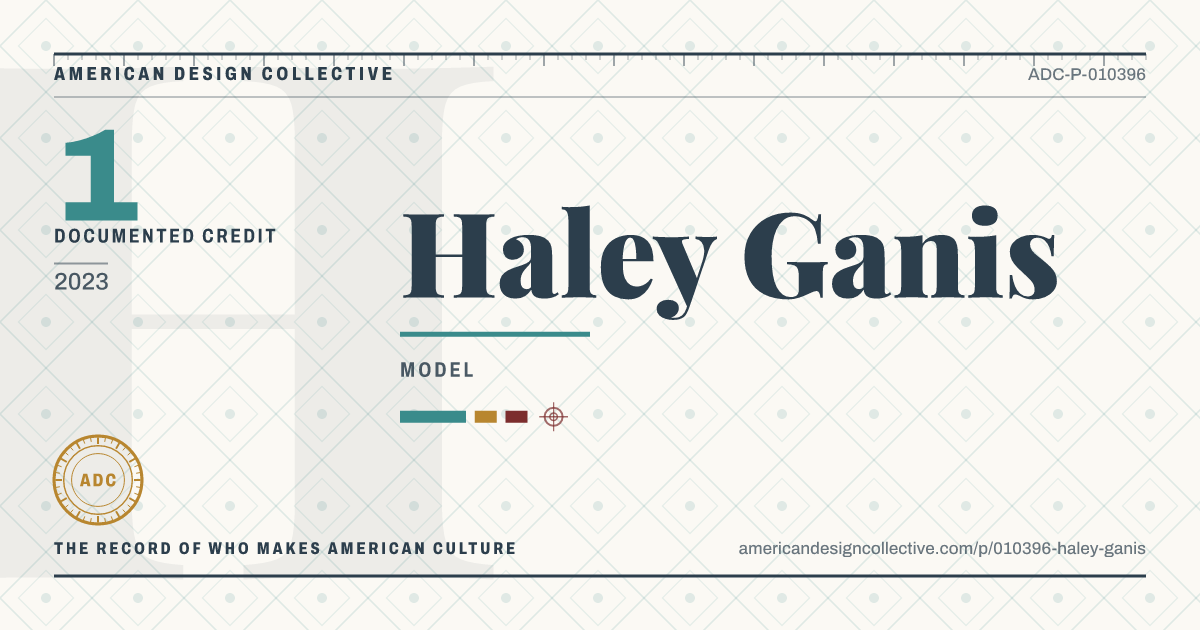 Registry card for Haley Ganis: the ADC seal, Haley Ganis, and how much is on record.