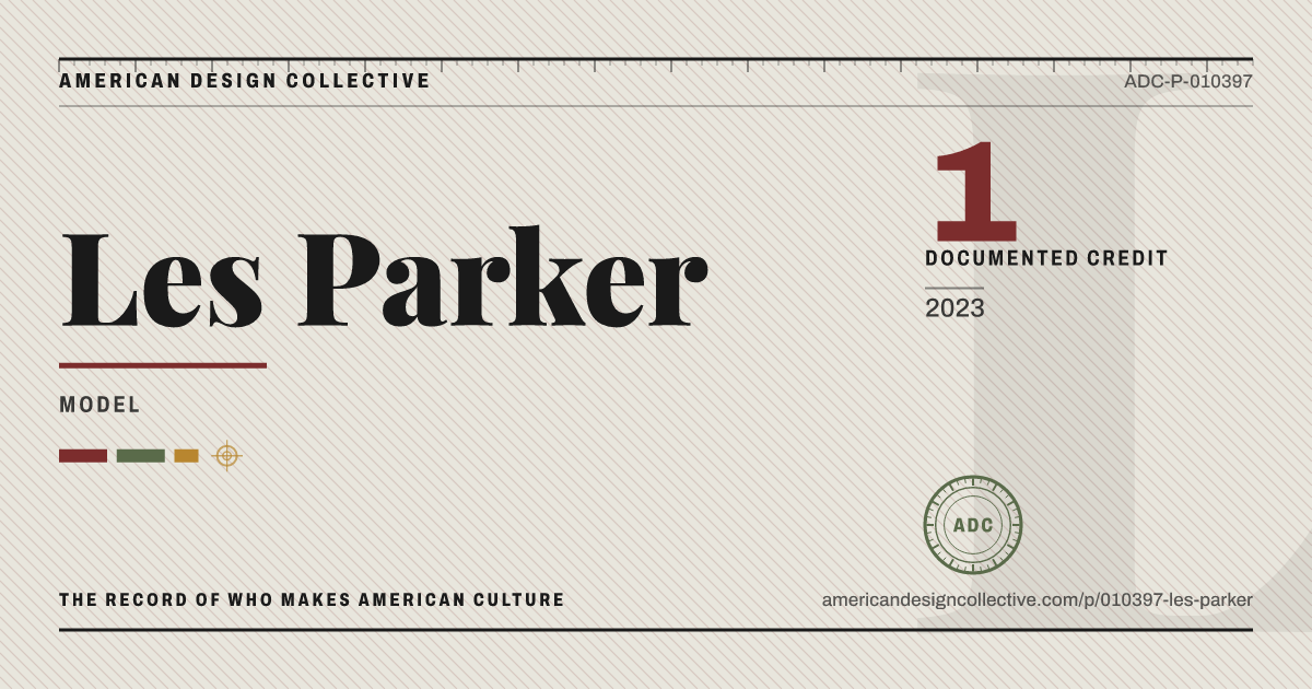 Registry card for Les Parker: the ADC seal, Les Parker, and how much is on record.