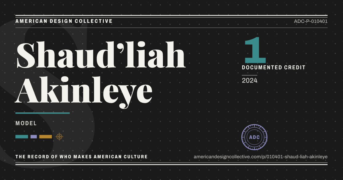 Registry card for Shaud’liah Akinleye: the ADC seal, Shaud’liah Akinleye, and how much is on record.