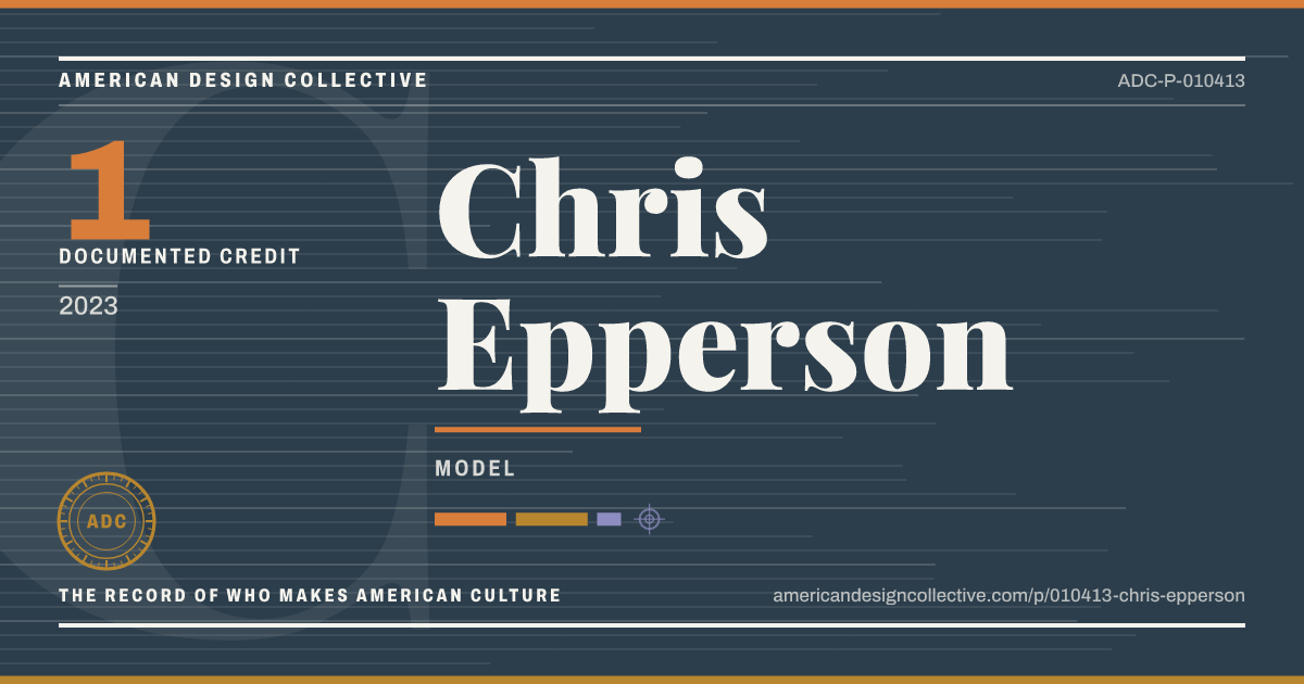 Registry card for Chris Epperson: the ADC seal, Chris Epperson, and how much is on record.