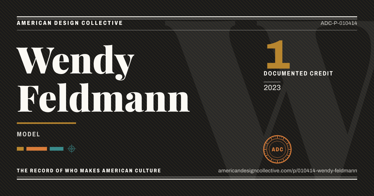 Registry card for Wendy Feldmann: the ADC seal, Wendy Feldmann, and how much is on record.