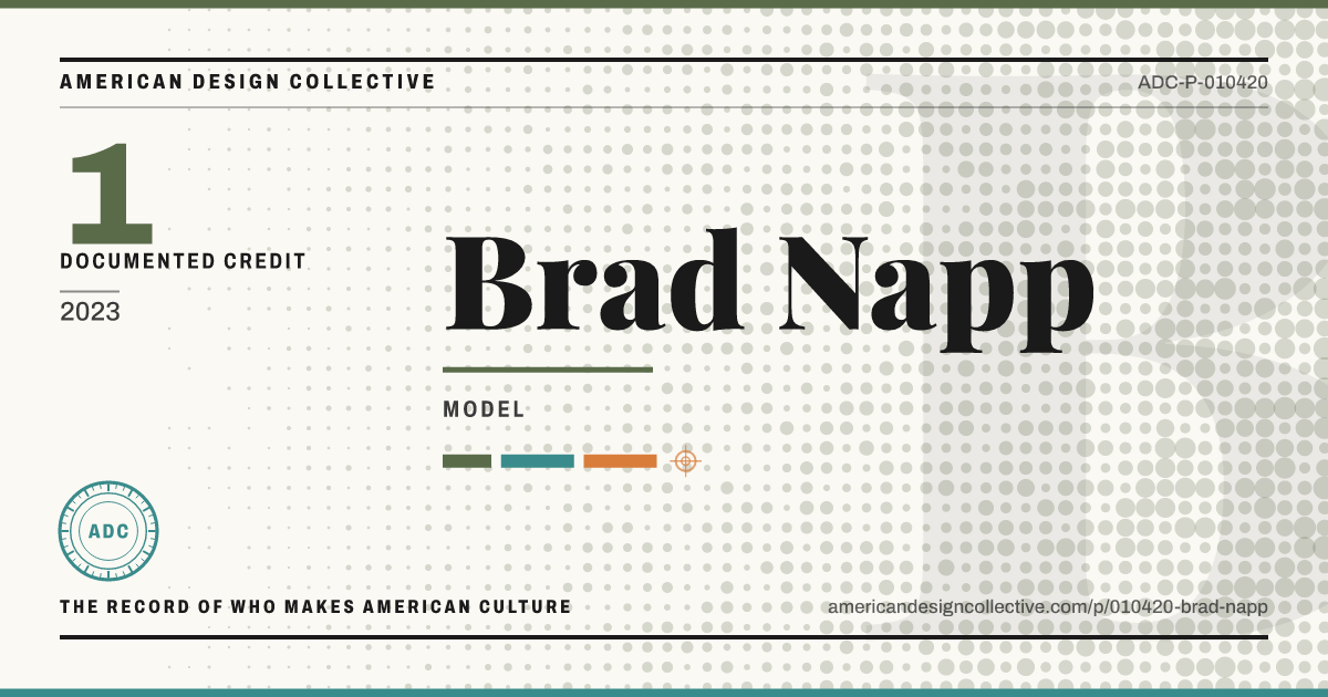 Registry card for Brad Napp: the ADC seal, Brad Napp, and how much is on record.